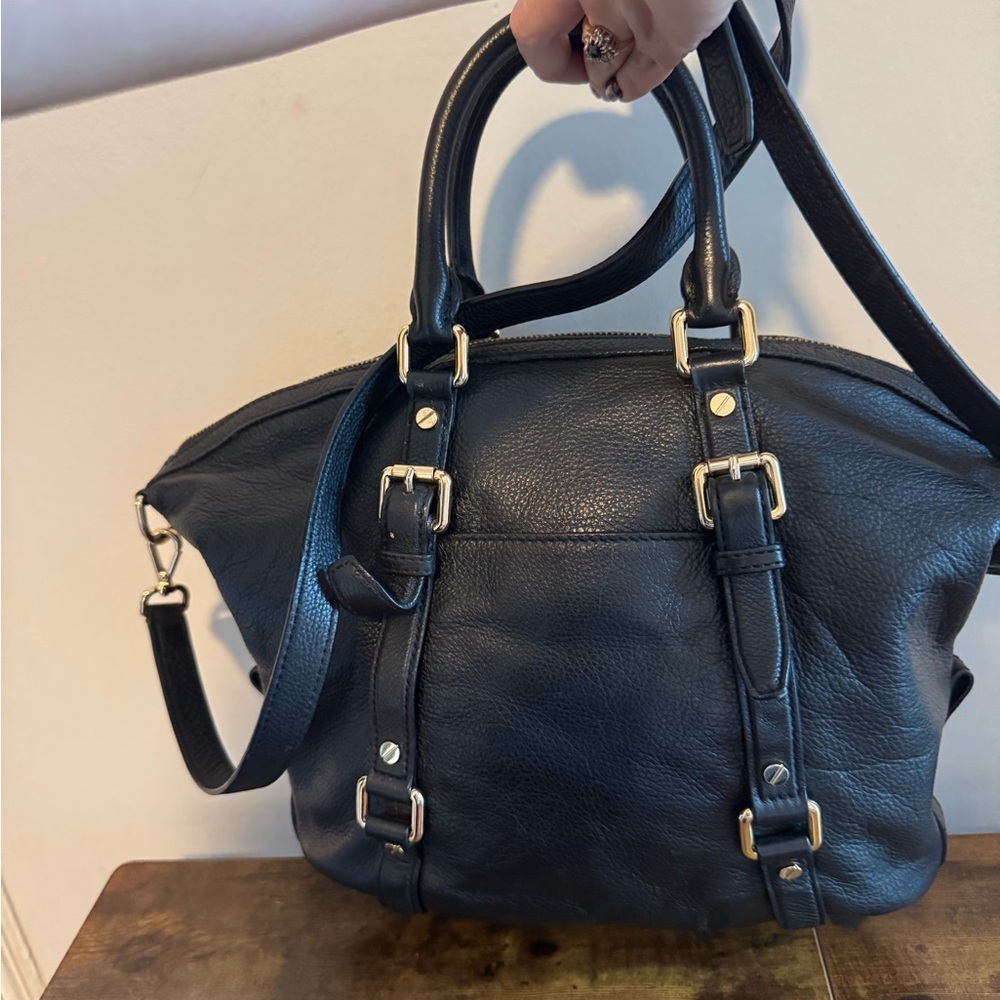Michael Kors Black Satchel with Gold Accents - Picture 3 of 10